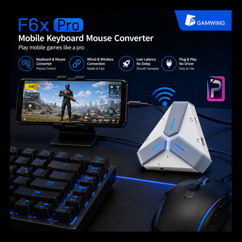 GAMWING F6x Pro - محول كيبورد وماوس احترافي لألعاب الموبايل (أندرويد) - الصورة 9